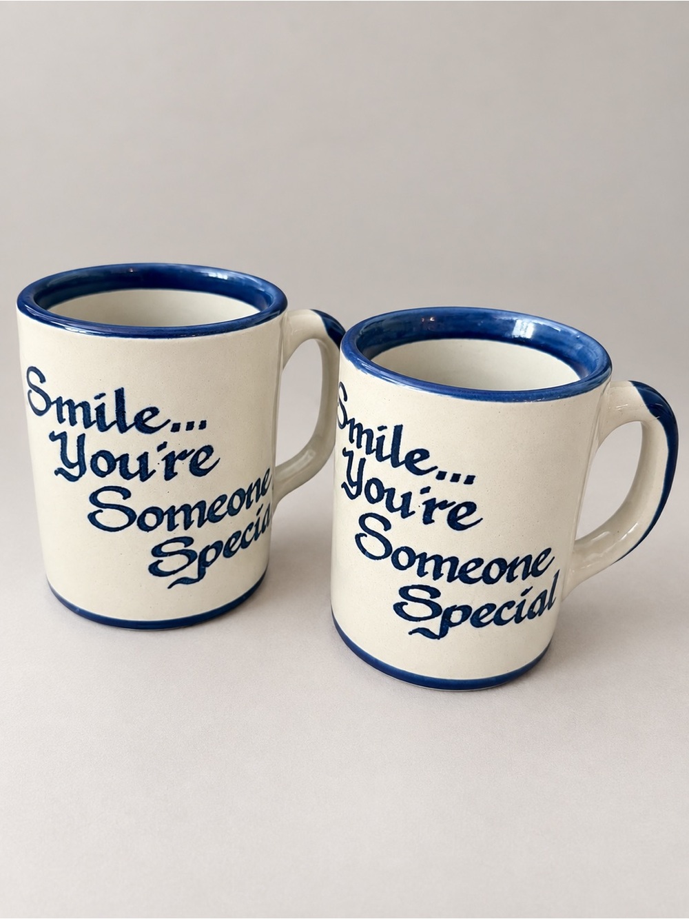 Vintage Louisville Stoneware Nanz & Kraft Smile You’re Someone Special Mug Set